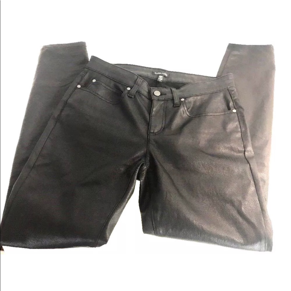 Eileen Fisher Black Skinny Jeans with Polished Finish